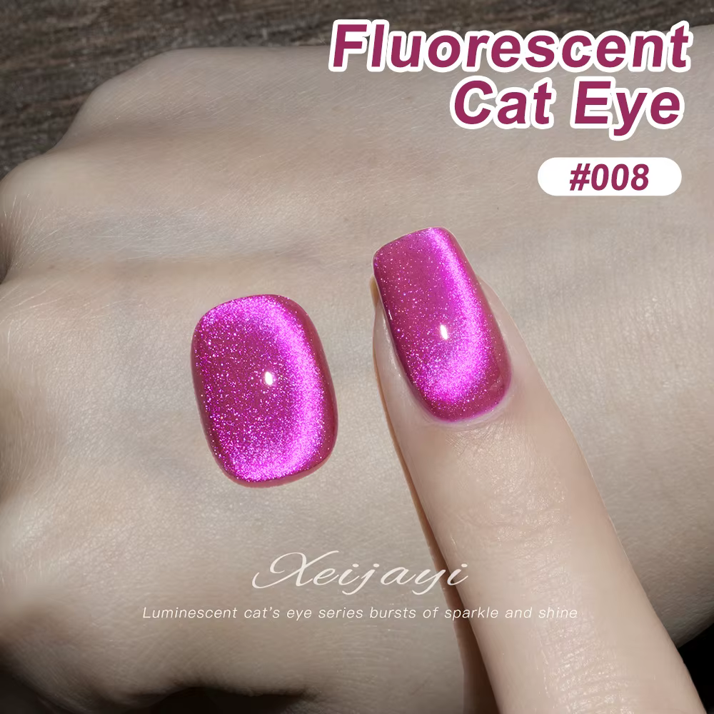 Vernis Gel Fluorescent yeux de chat 15ml cristaux de cristal Gel magnétique avec étincelles vernis S