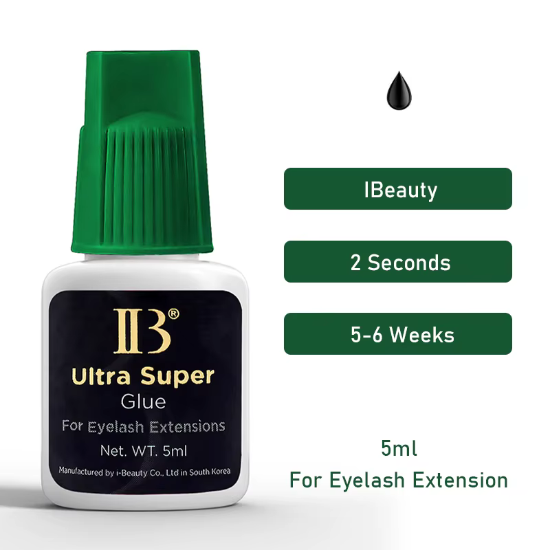 IBeauty – colle Ultra Super pour Extension de cils, 10 bouteilles, capuchon vert, adhésif imperméabl