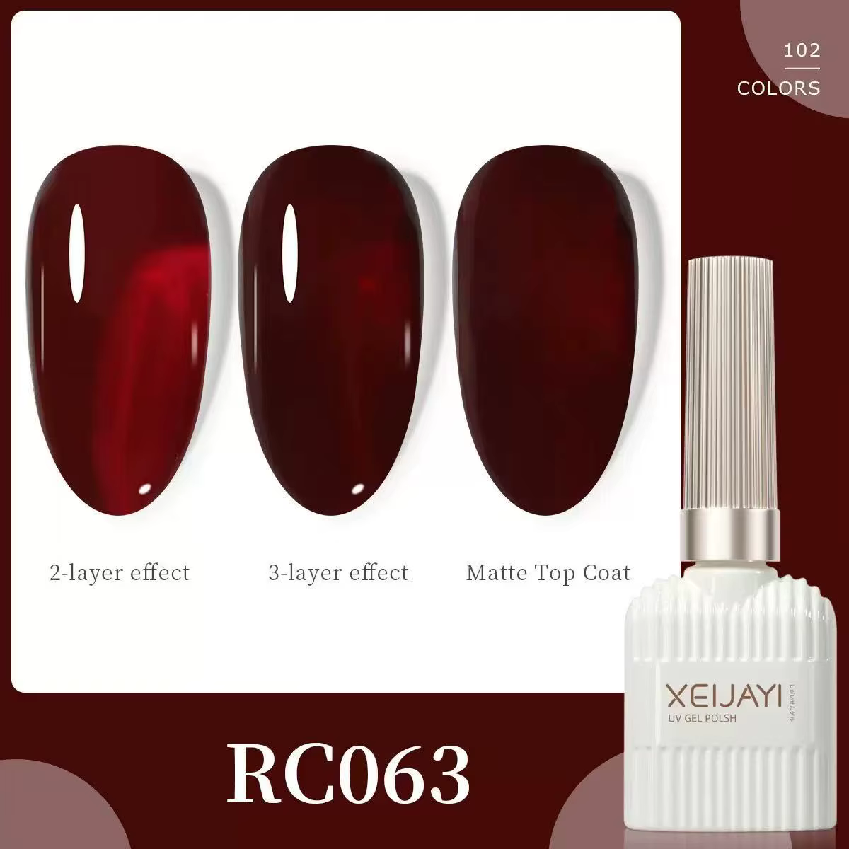XEIJAYI15ML Vernis à ongles gel rouge vin, semi-permanent UV LED, dégradé, pour nail art, manucure d
