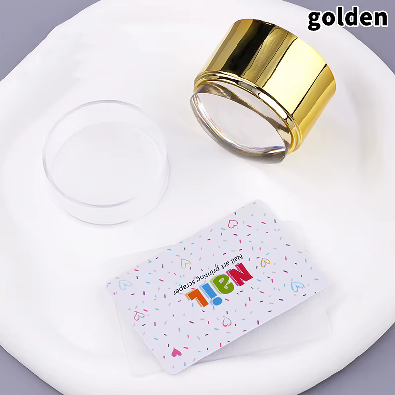 Nouveau tampon de stamping pour nail art français avec racloir à ongles, tête en silicone transparen