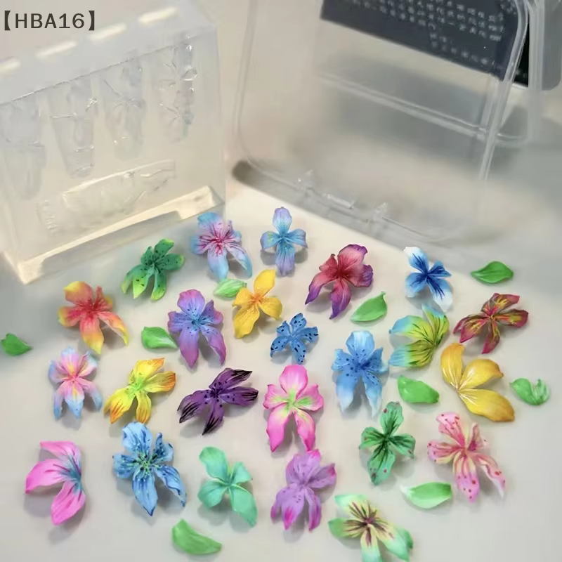 maveraHBA16 Stampo à ongles fleurs 3D outils à ongles en silicone Hawaii Hibiscus fleur pétale conce