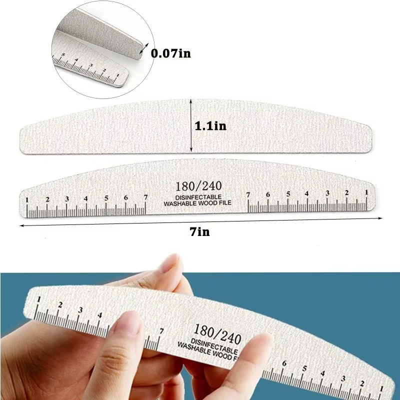 Limes à ongles en bois pour manucure et pédicure, 50 pièces, outils de pointes artificielles pour ve