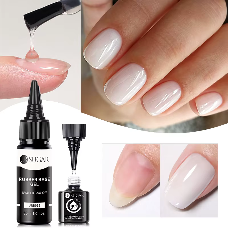 UR SUGAR 30ml Gel de Base en caoutchouc rechargé grande capacité cristal nu rose clair tremper UV LE