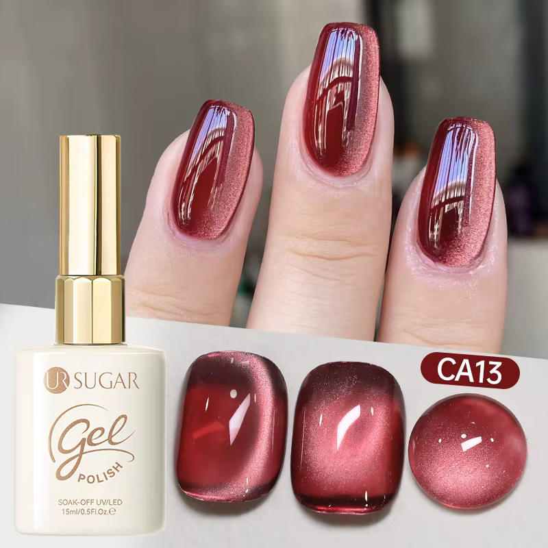 UR SUGAR 15ml rouge rose chat Gel magnétique vernis à ongles Semi Permanent tremper UV LED peinture 
