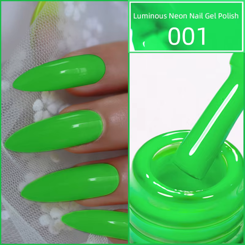 Verhéritage à ongles gel UV, Soak-Off, couleur néon, bonbon d'été, rose vif, vert, jaune, N64.Art, 1