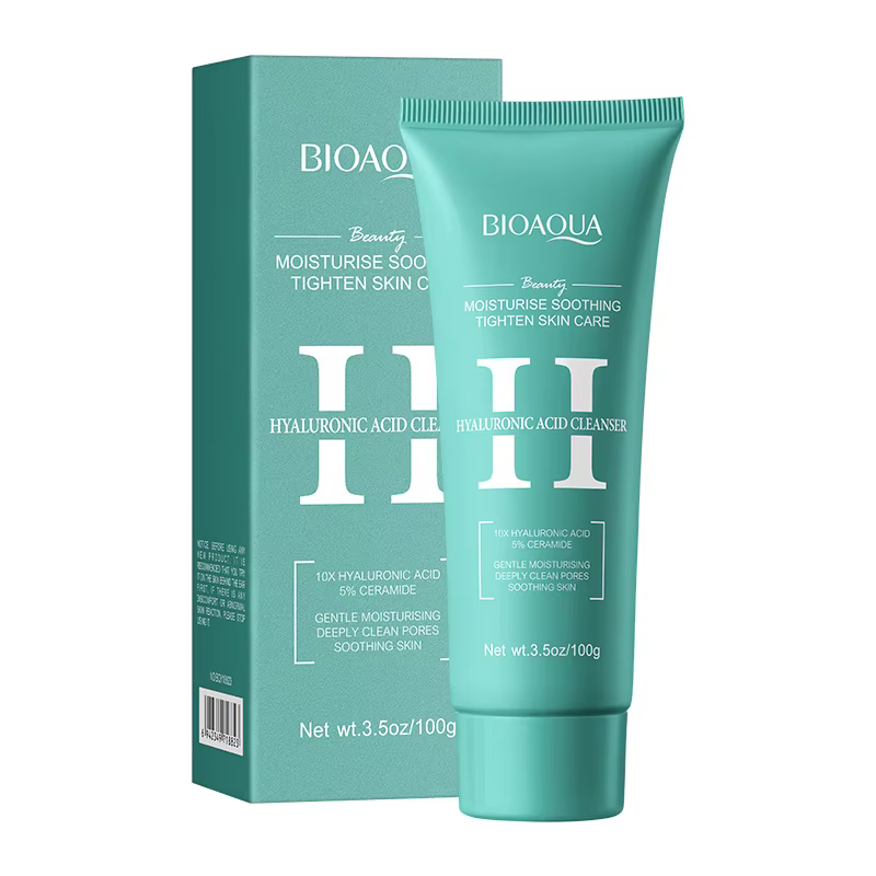 BIOAQUA nettoyant pour le visage à l'acide hyaluronique mousse de lavage du visage hydratante Anti-â