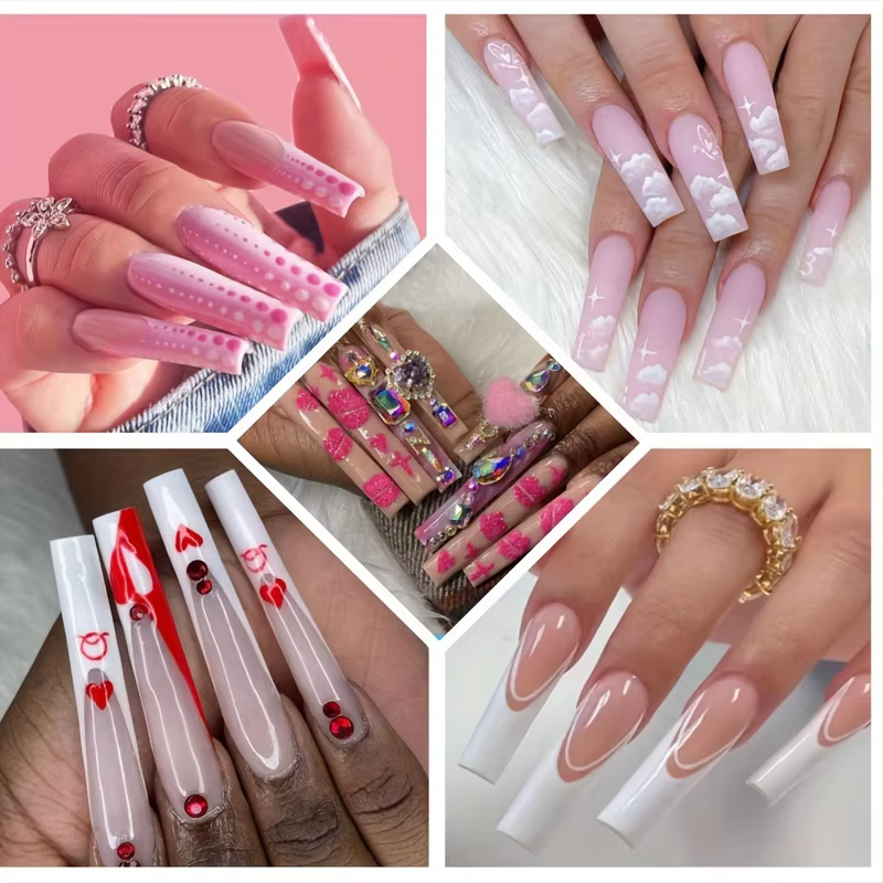 No C Curve Square Nail Tips-No C Curve Long Nail Tips-502Pcs No C Curve XXL carré droit faux ongles