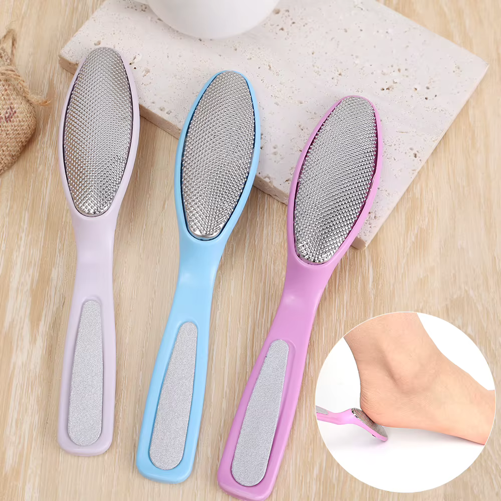 Limes à pieds à Double tête, brosse professionnelle pour l'élimination des peaux mortes, dissolvant 