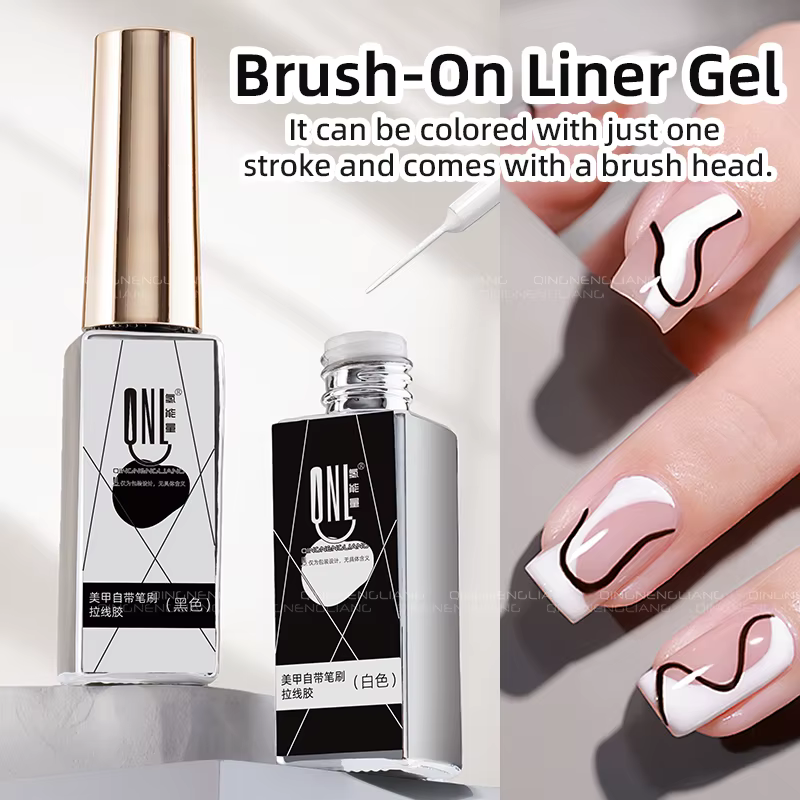Verhéritage à ongles gel UV/LED, 7ml, blanc, noir, semi-continu