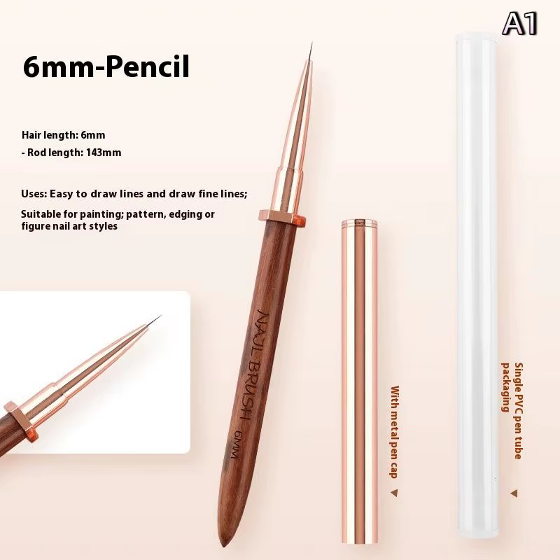 Pinceaux en bois pour Nail Art, support pour stylos, peinture, stylo de conception d'ongles, brosse 
