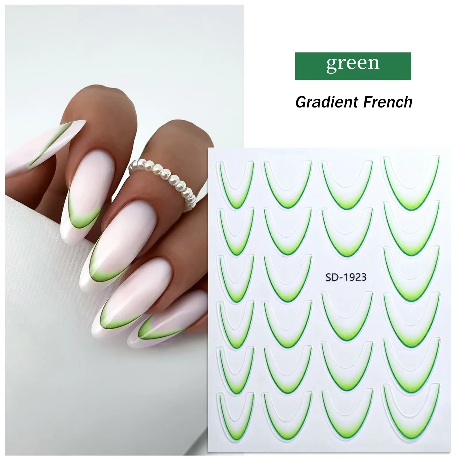 Autocollants de manucure pour Nail Art, ligne française dégradée, décalcomanies auto-adhésives, Guid