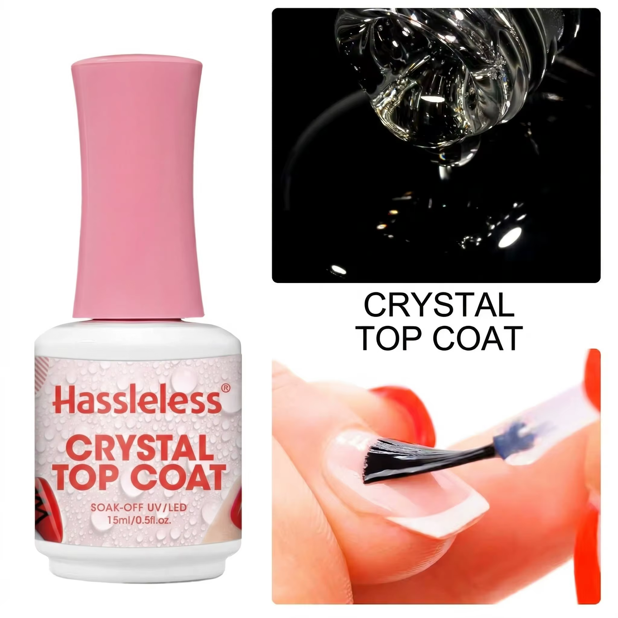Gel de finition cristallin sans tracas — Finition ultra-brillante améliorée, résistant aux taches et
