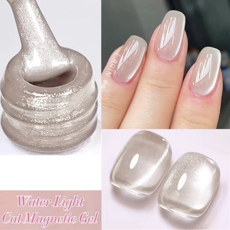 BORN PRETTY – vernis à ongles Gel magnétique en forme de chat, perle de verre scintillante, Flash bl