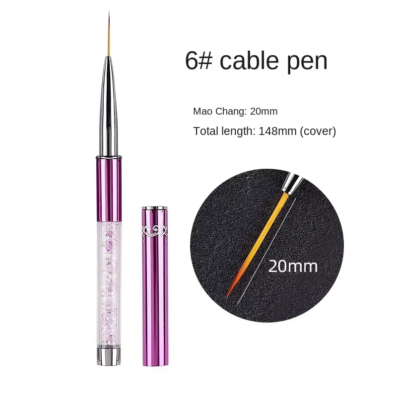 Stylo de peinture à ongles en gel UV, pinceaux de doublure d'art d'ongle, pinceaux de peinture de ve