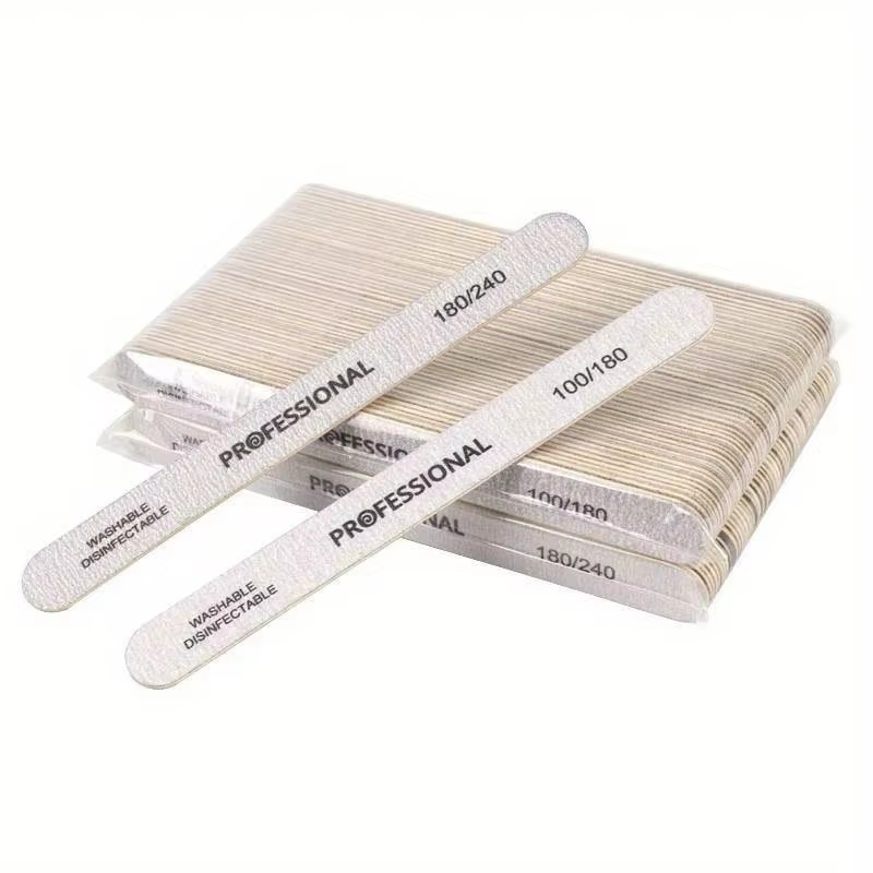 10/25/50 pièces lime à ongles 100/180/240 bloc tampon de ponçage en bois pédicure manucure UV Gel ve