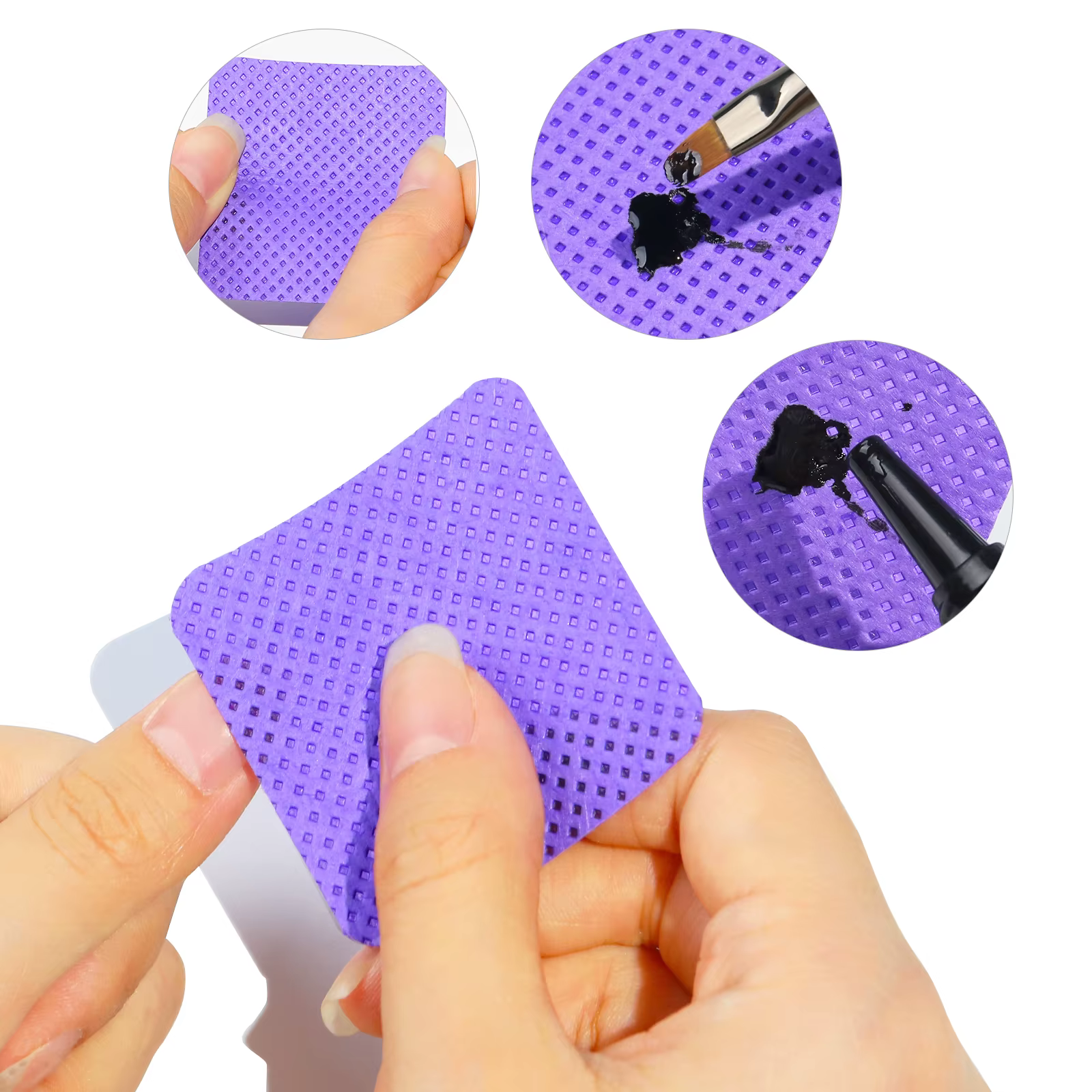 Dissolvant de vernis à ongles non pelucheux, serviettes colorées en coton, tampons en papier, nettoy