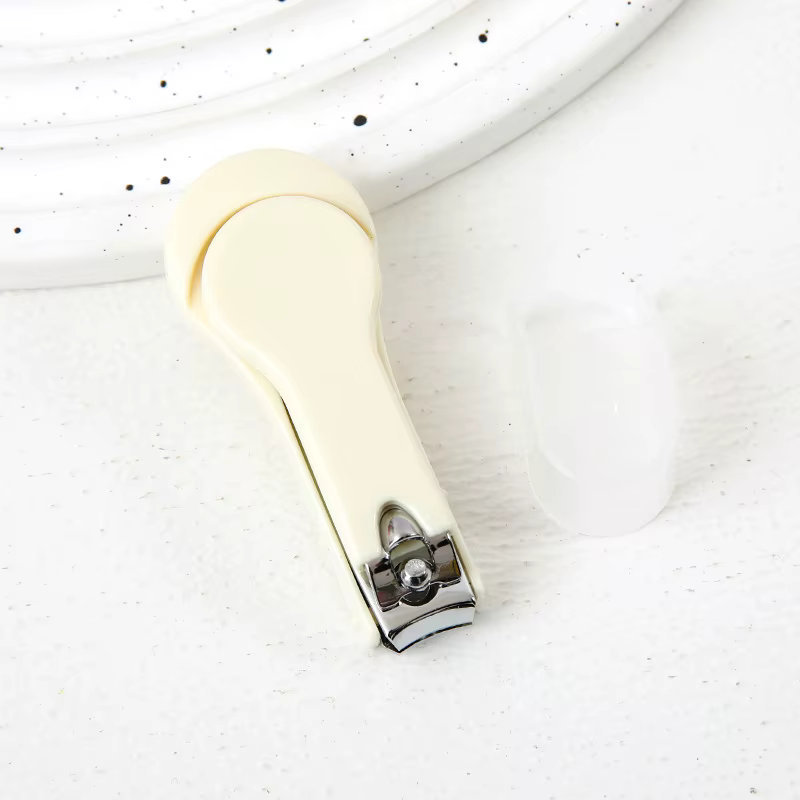Coupe-ongles anti-éclaboussures Portable, 1 pièce, en acier inoxydable, couleurs Macaron mignonnes, 