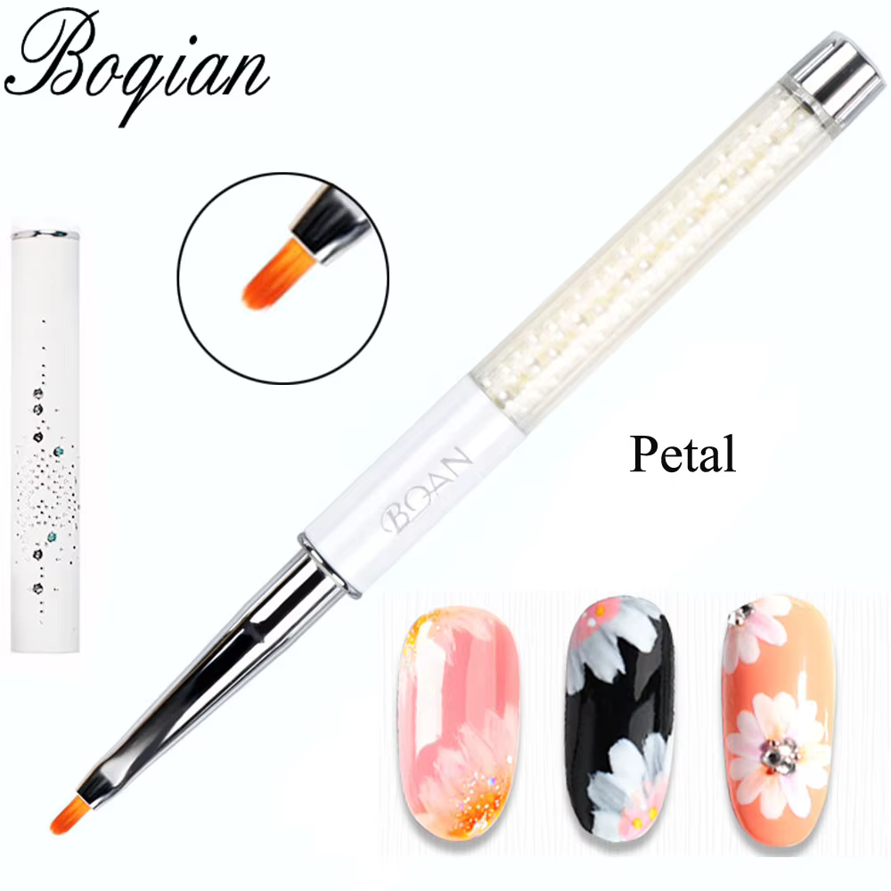 BQAN pinceau à ongles pétale de marbre perle acrylique Nail Art Liner brosse lignes françaises grill