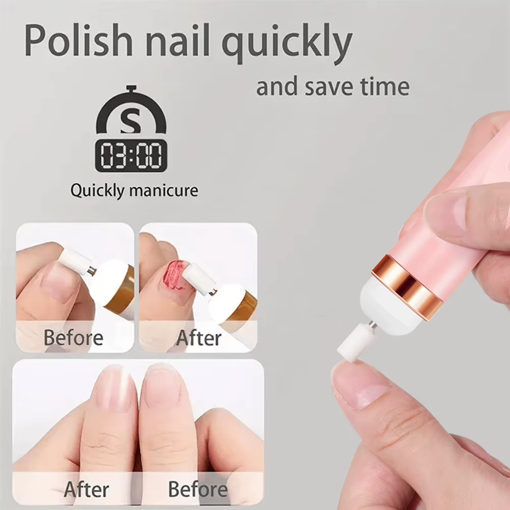 YIKOOLIN-Ensemble de limes à ongles portables, lumière LED réglable, 4 vitesses avec 12 mèches de fo