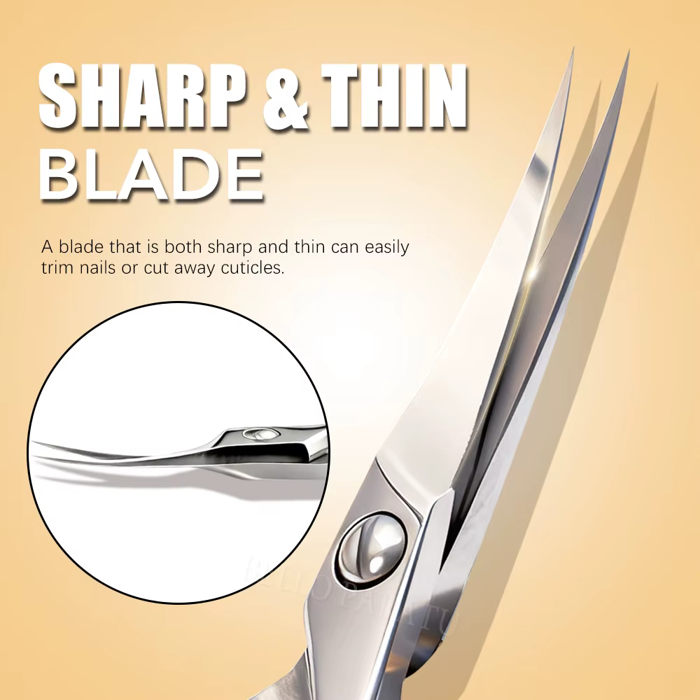 1 pièce Ciseaux à cuticules incurvés extra-fins, Coupe-ongles, Outils de manucure polyvalents, Coupe