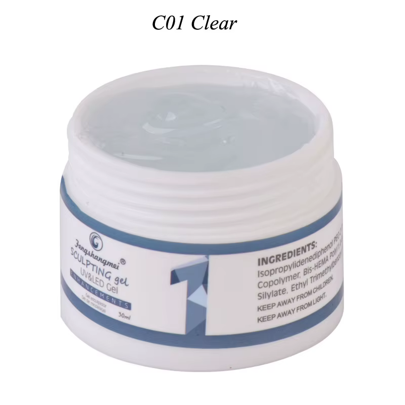 Gel dur 26 couleurs pour extension, gel de construction LED/UV transparent, finition acrylique résis