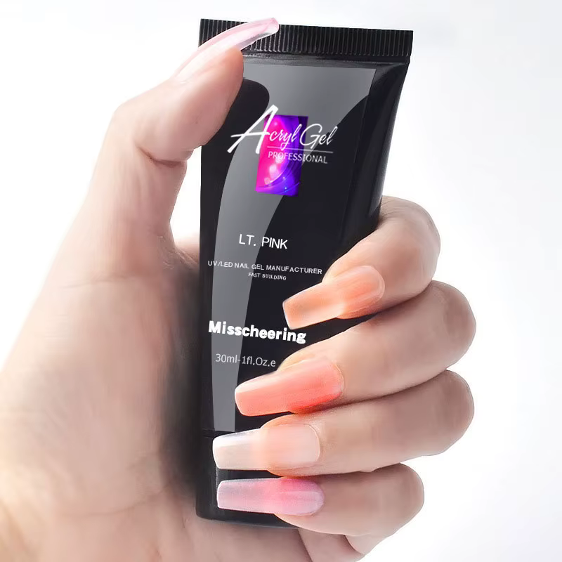 Gel d'extension d'ongles en Poly acrylique, 30ml, UV LED, Extension rapide du modèle en cristal, col
