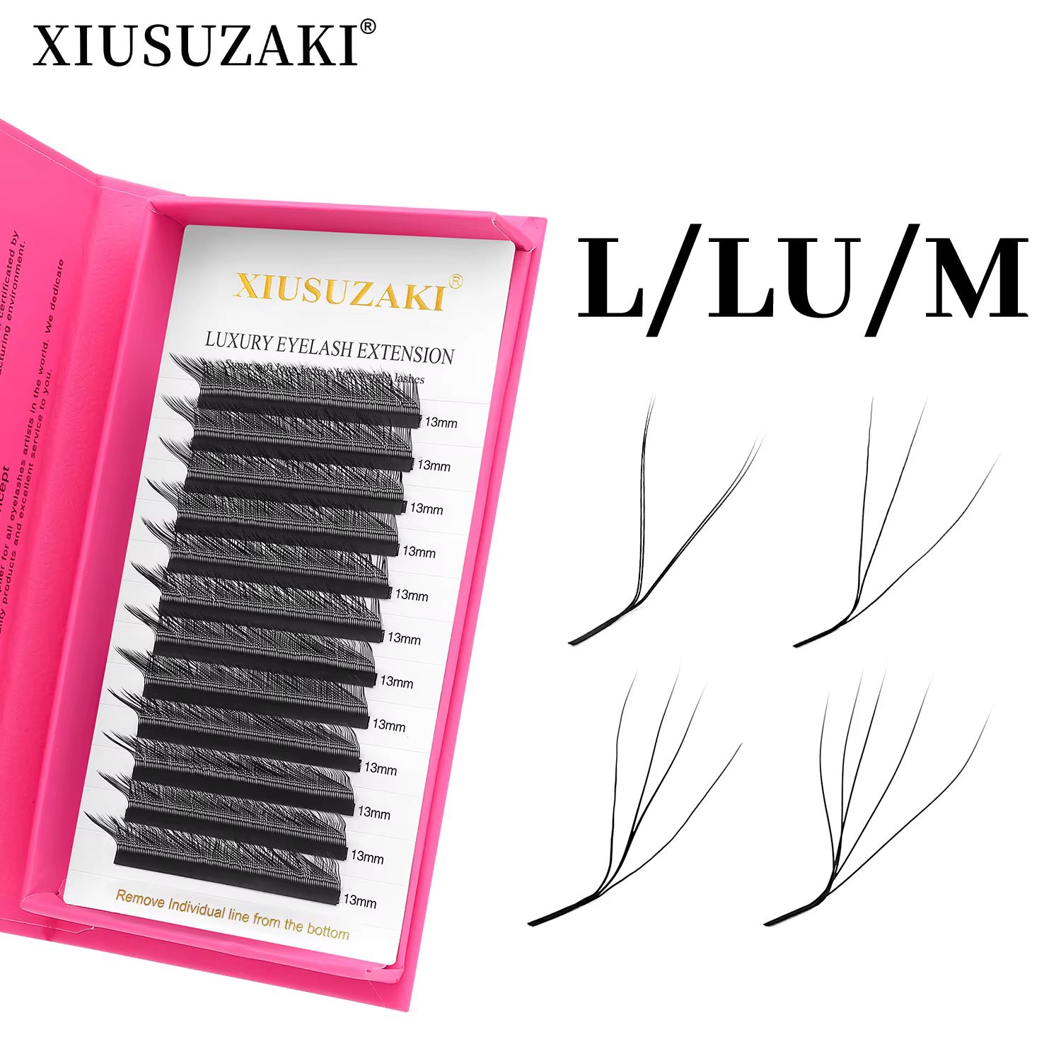XIUSUZAKI YY 3D 4D 5D W forme Extensions de cils doux naturel L/LU/M Curl W Extensions de cils préfa
