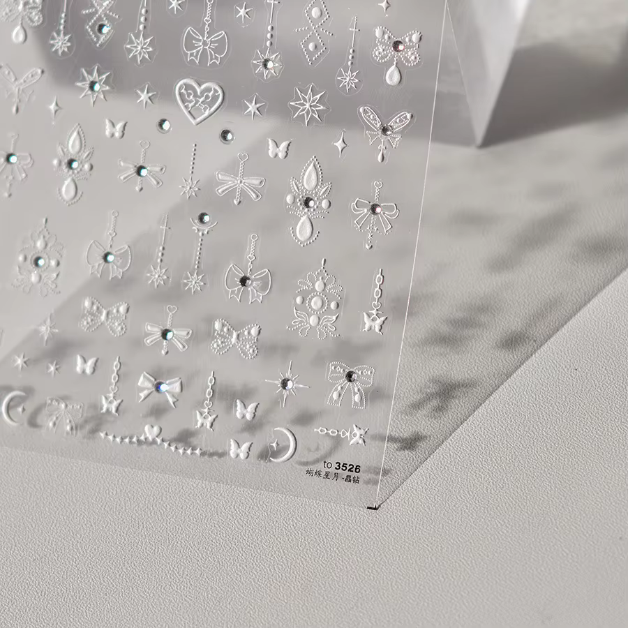 Autocollants pour ongles en cristal et diamant 5D, 1 pièce, stickers de décoration, laser, nœud papi