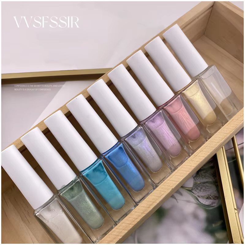 Vernis à ongles gel effet aquarelle 9 couleurs, poudre féerique, effet éclatant, Aurora, nacré, à sé