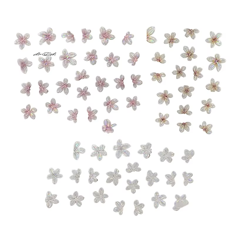 Autocollant pour ongles en forme de fleur à 5 pétales, Mini décalcomanie fraîche de petite couleur, 