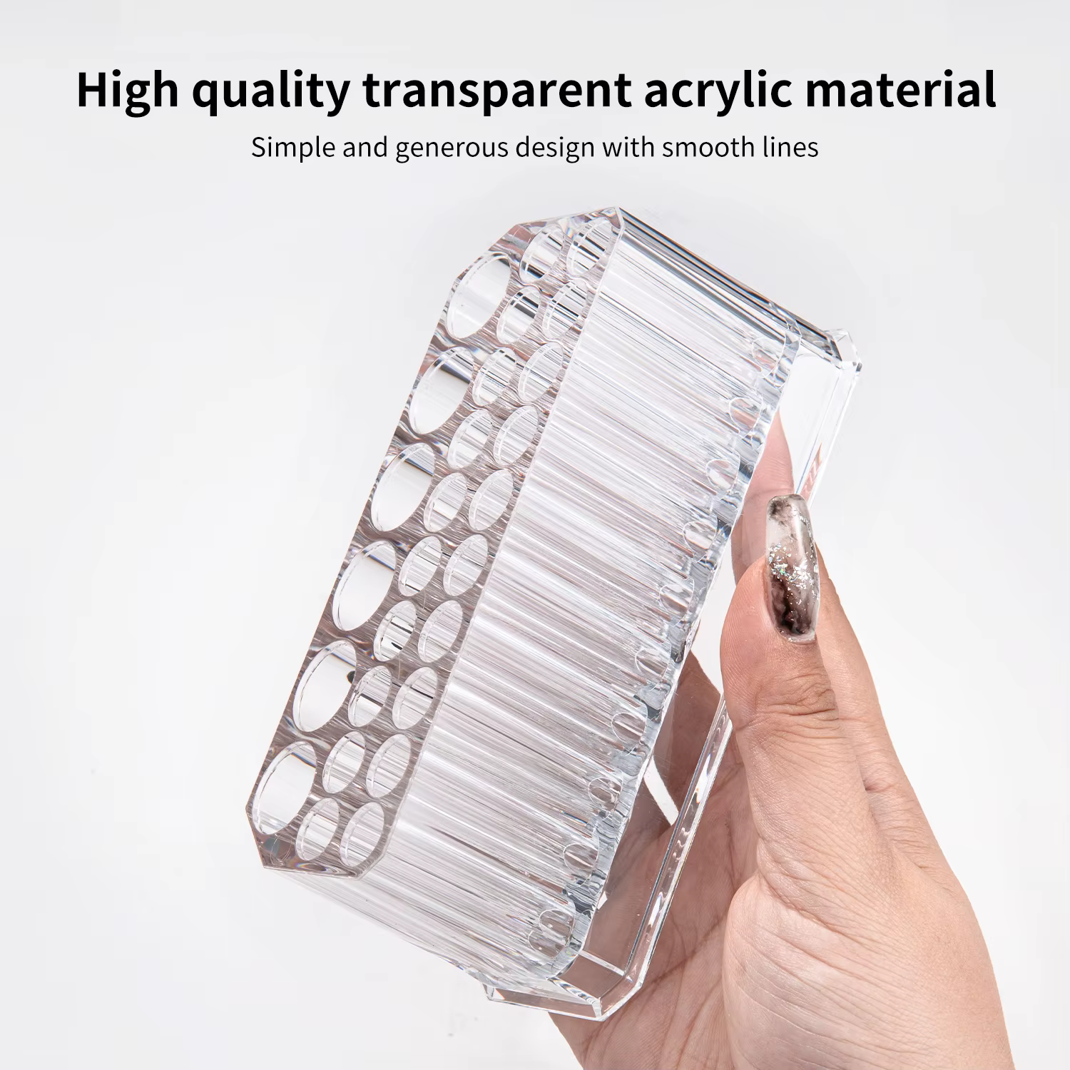Support de rangement pour pinceaux à ongles en acrylique, 26 trous, organisateur de pinceaux de maqu