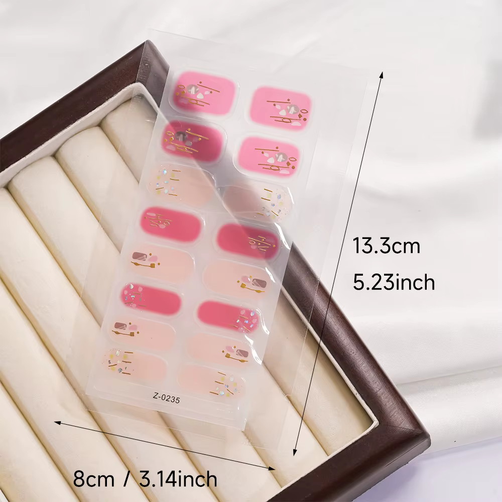 Autocollants pour ongles couleur Dopamine, 5 feuilles (80 pointes), sans cuisson, feuille/lignes 3D,