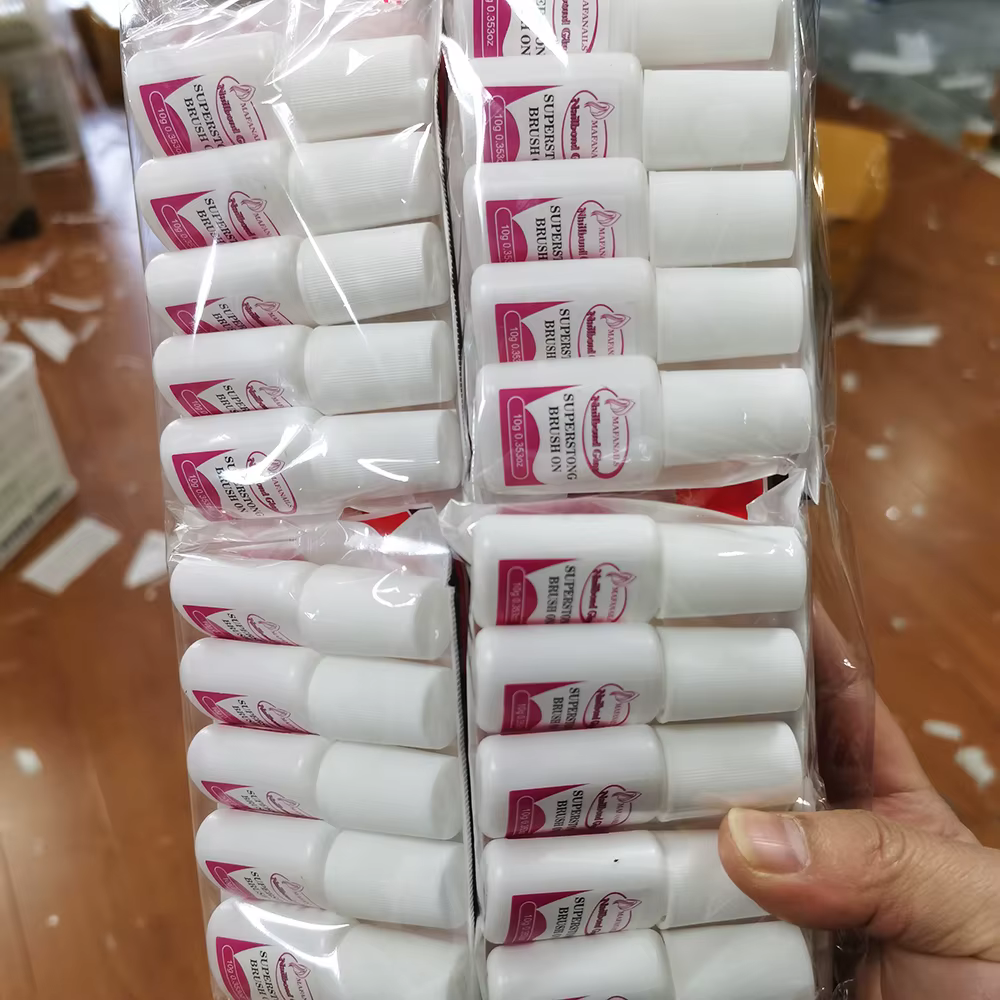 Brosse à ongles en acrylique, 10 g/bouteille, pour pointes d'ongles, colle adhésive longue durée, Su