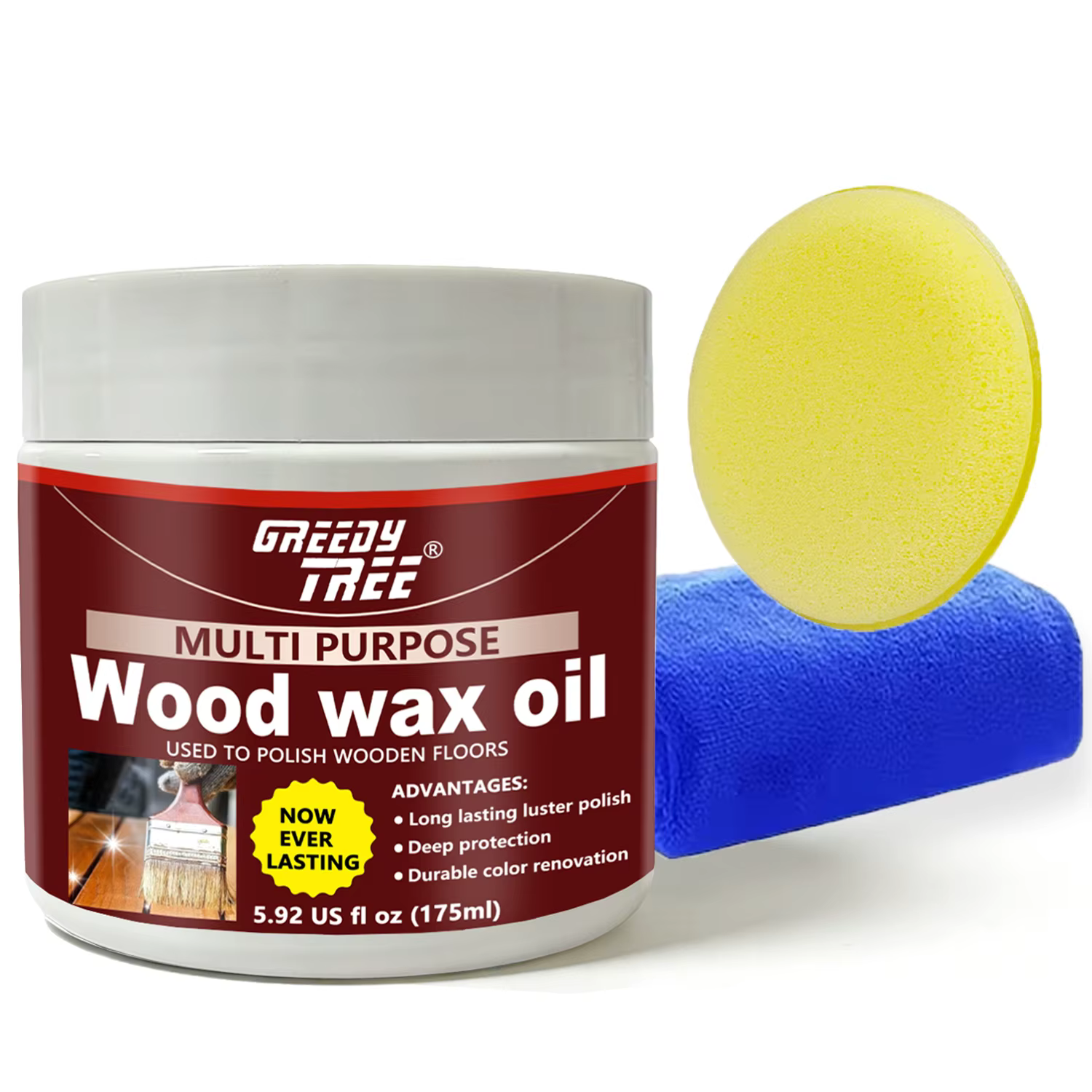 Huile de cire pour bois multi-usages, cire d'abeille naturelle pour le polissage du bois, sols et me