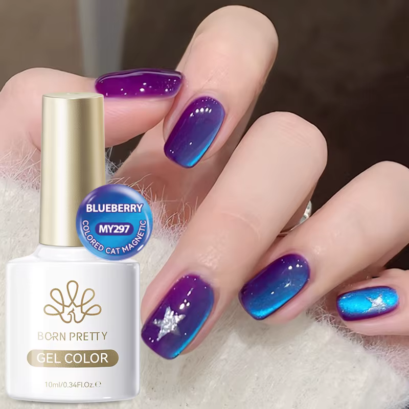 BORN PRETTY 10ml myrtille chat Gel magnétique vernis à ongles série fruits d'été vert bleu violet Ge