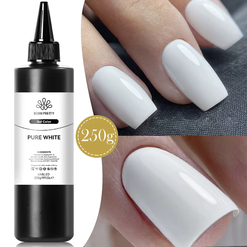Faillite N PRETTY-Verhéritage à Ongles Gel UV LED, Noir Pur, Blanc, Semi Continu, Gel Nude, GT Recha
