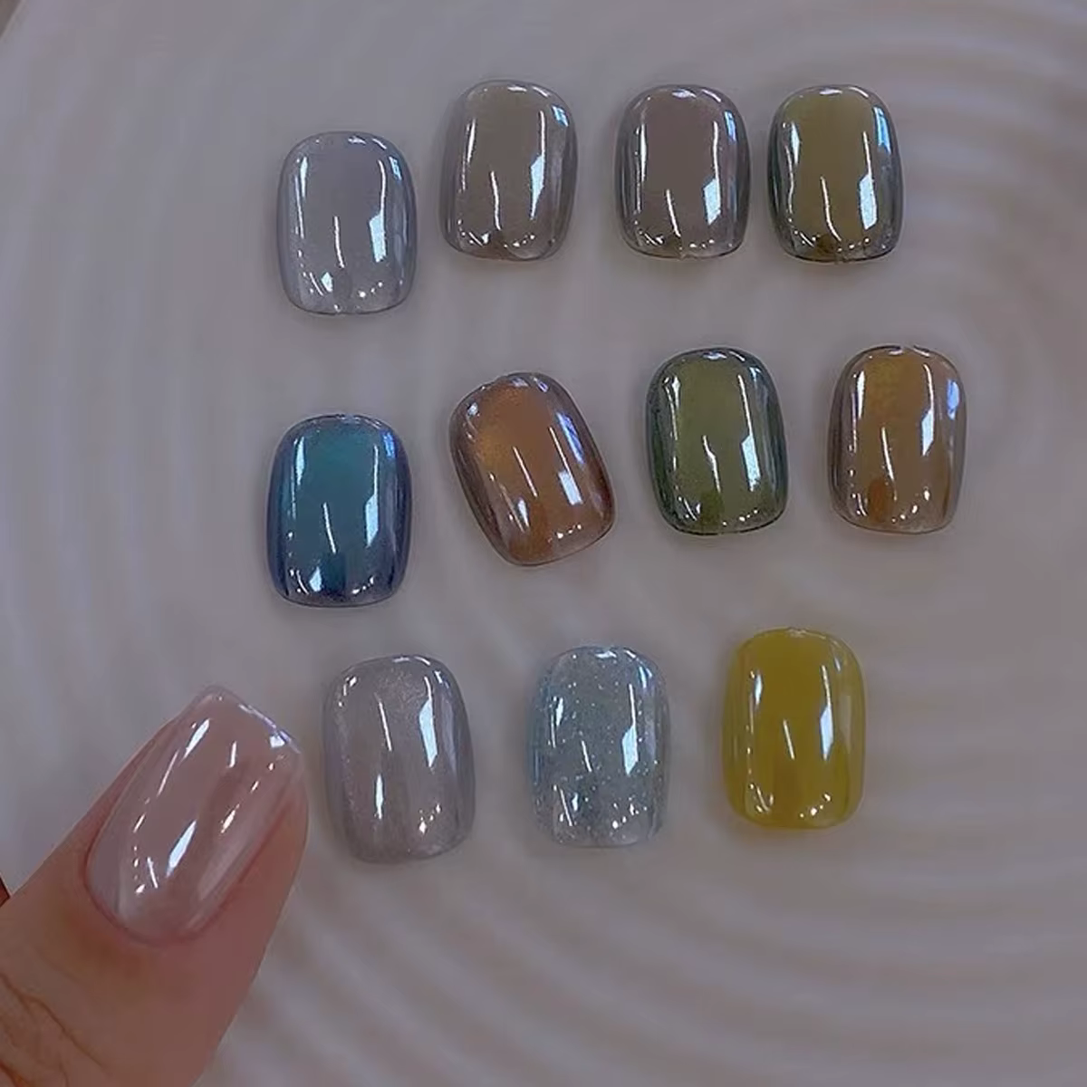 1 pot de poudre à ongles Aurora miroir plaqué haute brillance Net0.5g poudre à frotter blanc perle c