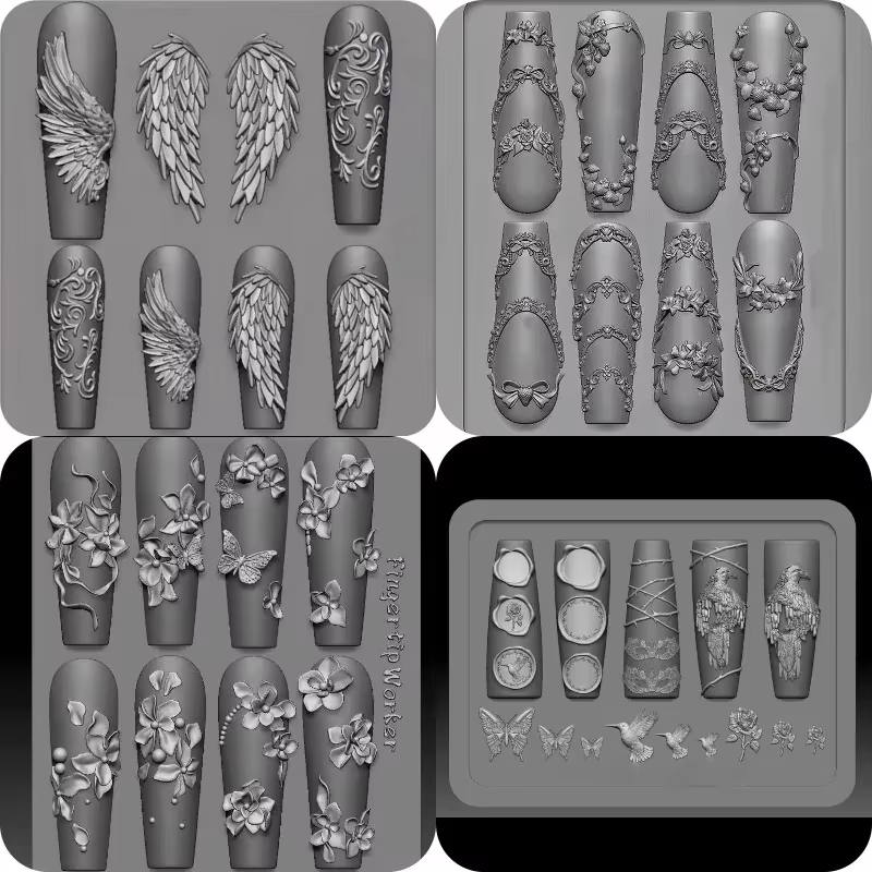 Moule 3D en Silicone pour décorations d'art d'ongle, bricolage de modèles d'ailes d'angle d'arc de f