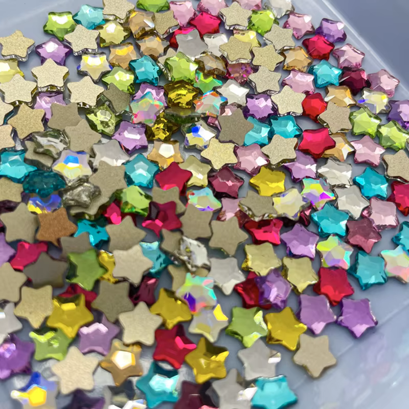 Strass multicolores pour Nail Art, 100 pièces, Mini pierres précieuses à dos plat, 6mm, pour bricola