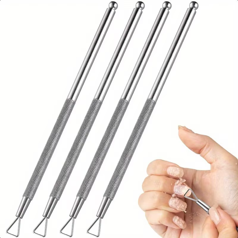 4 pièces ongles Gel cuticule poussoir cuticule poussoir dissolvant ongles éplucheur grattoir poussoi