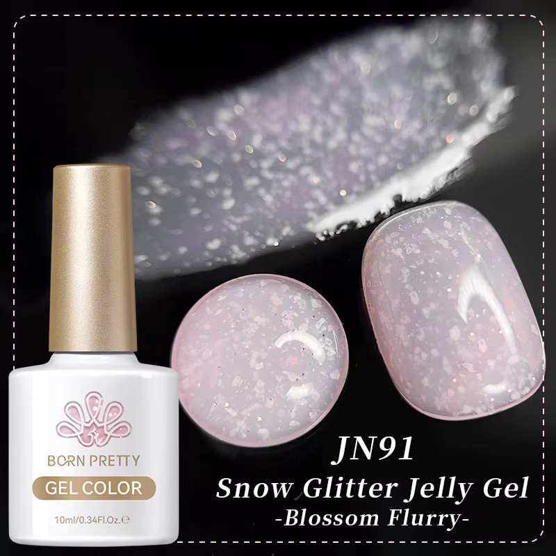 BORN PRETTY 10ml neige paillettes gelée Gel Vernis noël Vernis Semi Permanent Nail Art tremper UV Ge