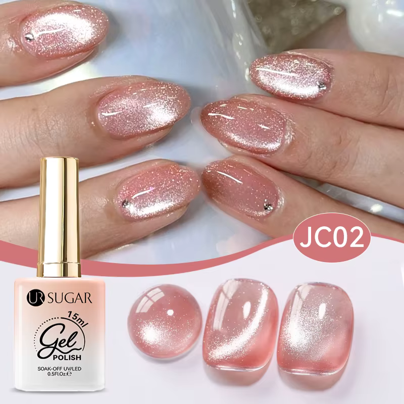 UR SUGAR 15ml gelée rose chat Gel magnétique vernis à ongles paillettes glace tremper céramique UV G