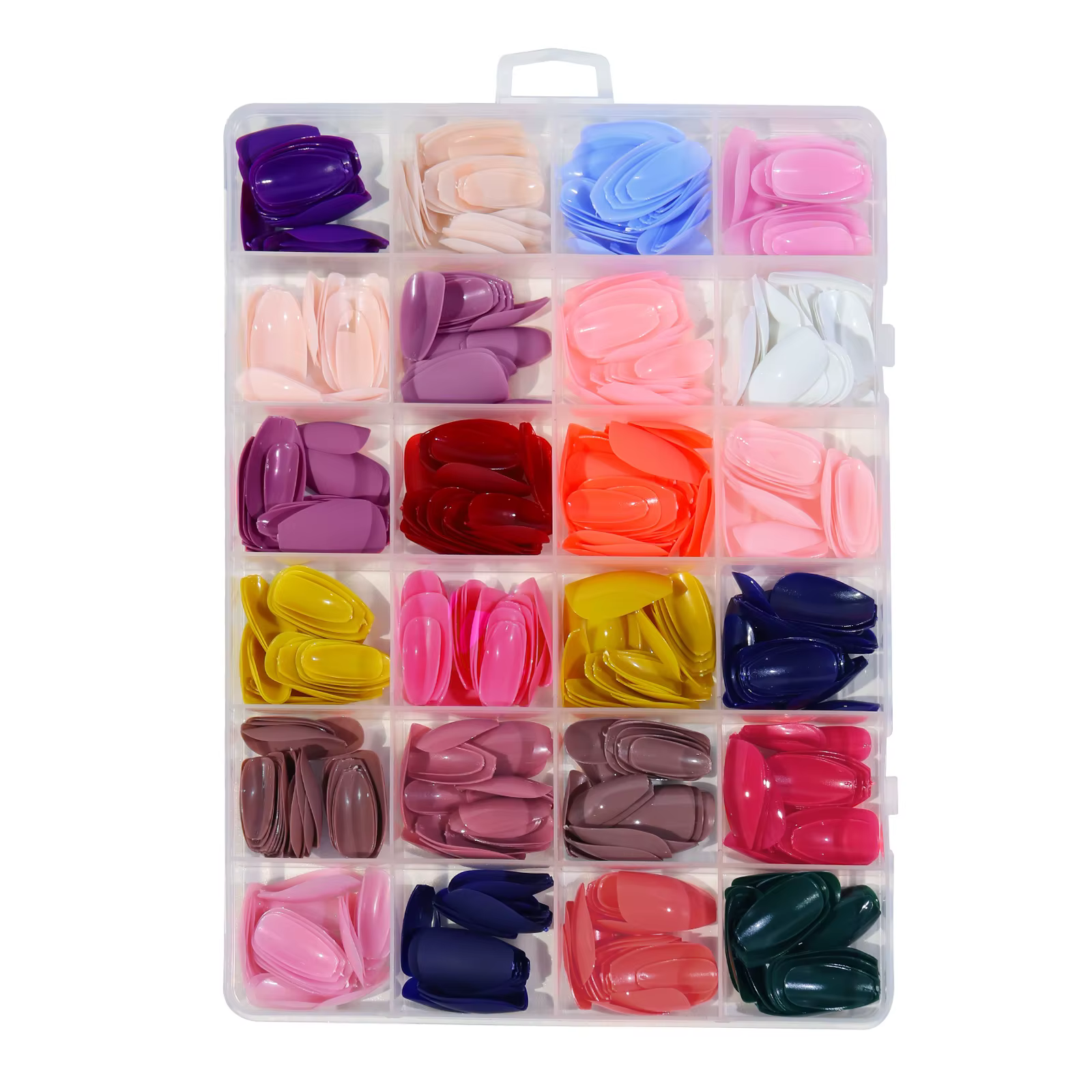 Plaque à ongles multicolore, 24 grilles, couleur unie, patch pour nail art, sans marquage, armure, s