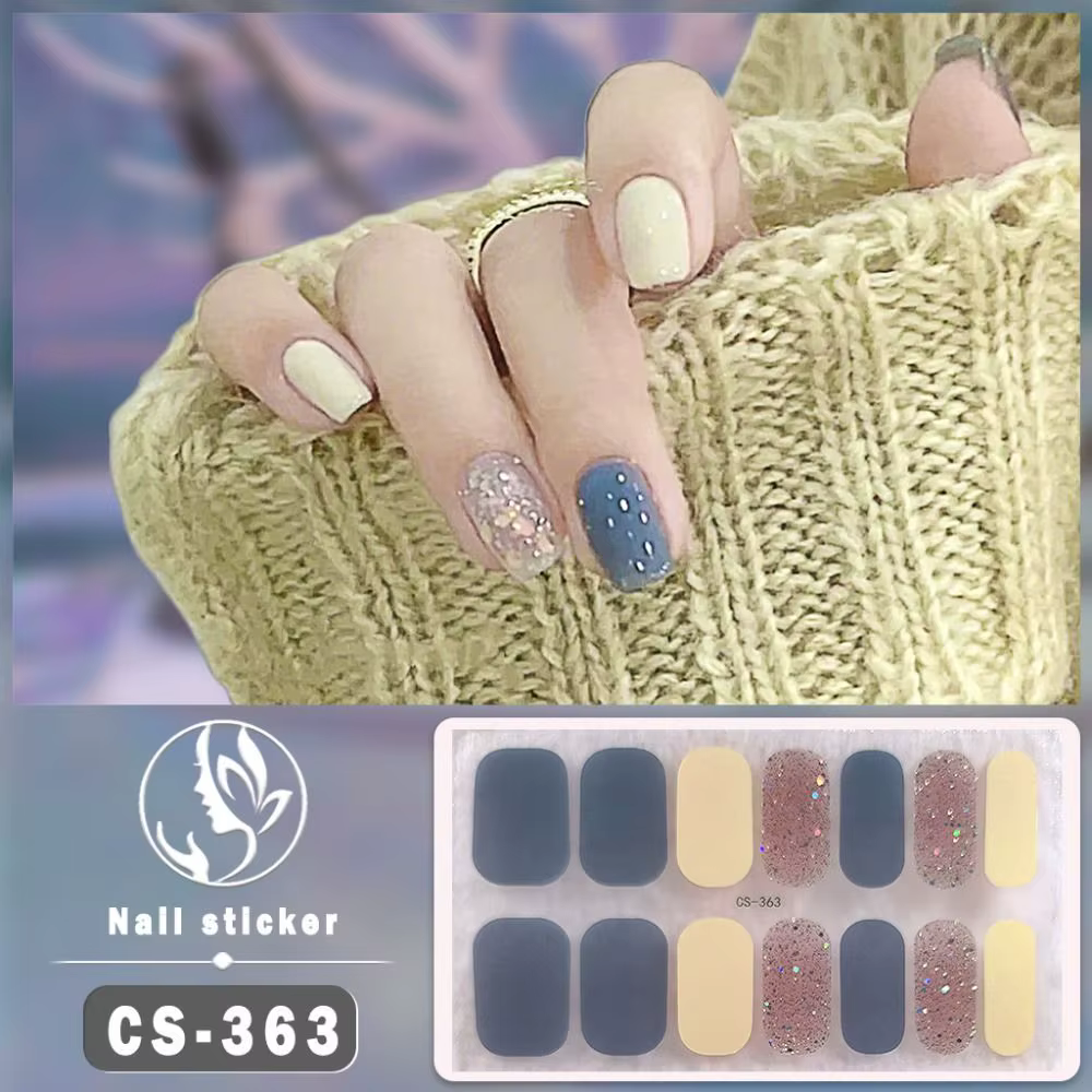 Autocollants pour ongles en Gel, 14 pointes, auto-adhésifs, simples, enveloppes complètes pour ongle