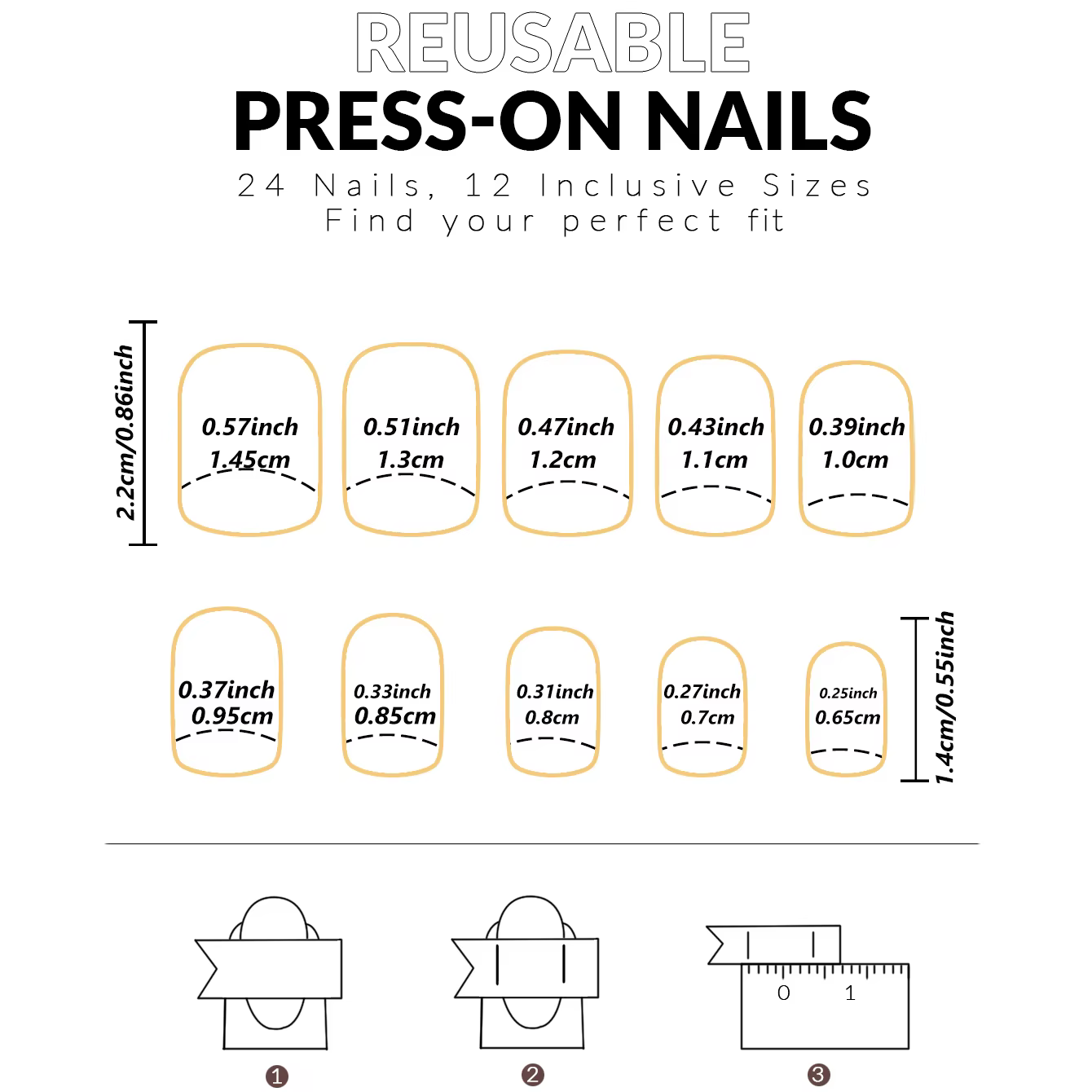 24 pièces presse sur ongles nœud papillon noir presse sur ongles blanc perle douce pointe française