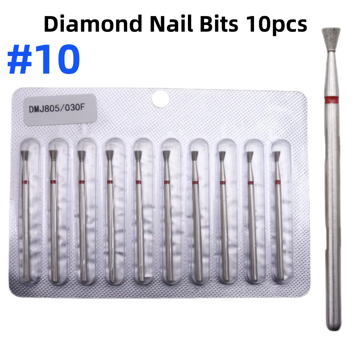 Ensemble de 10 embouts de perceuse à ongles en diamant pour manucure russe – Préparation des cuticul