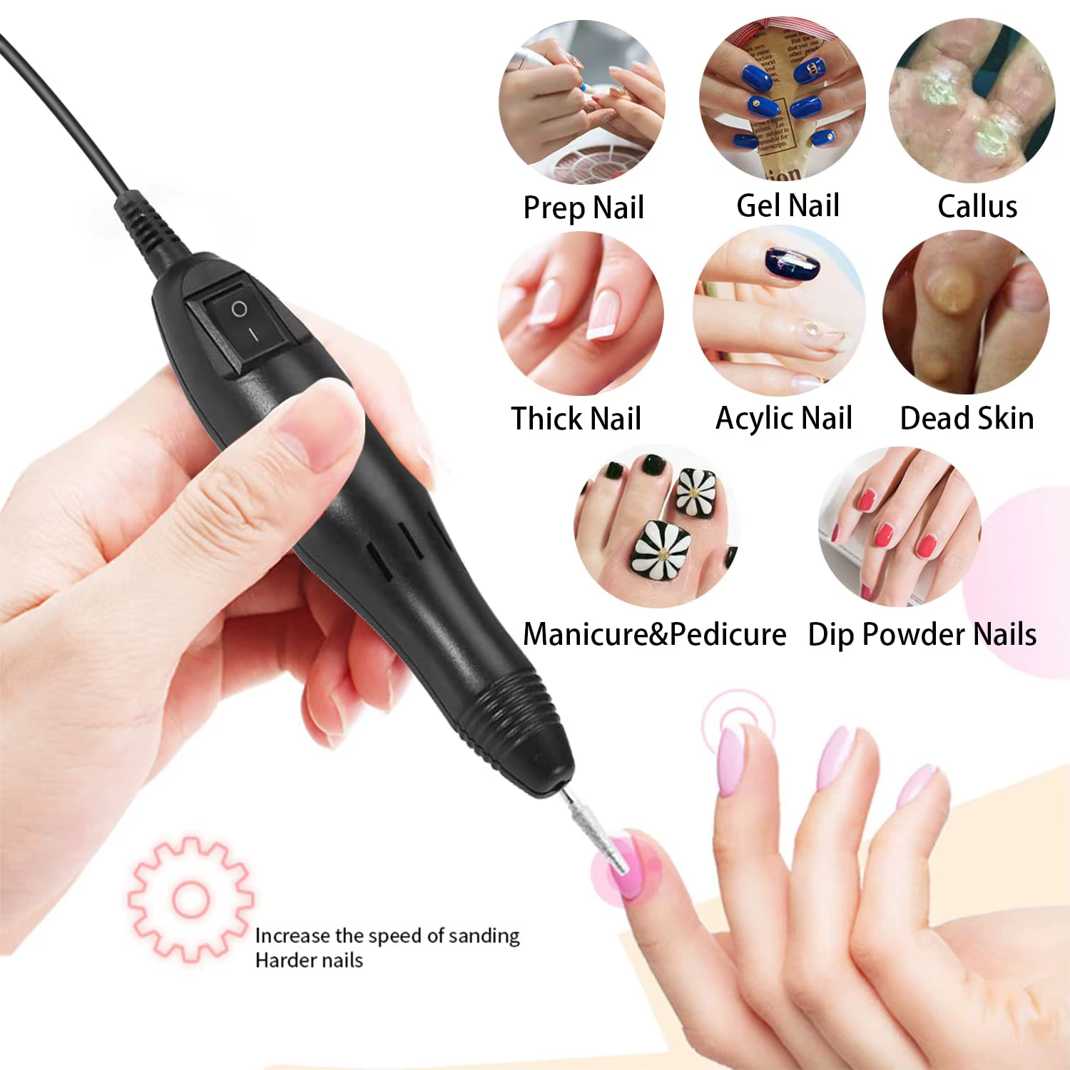LINMANDA 20000 tr/min manucure perceuse ensemble électrique perceuse à ongles Gel dissolvant Portabl