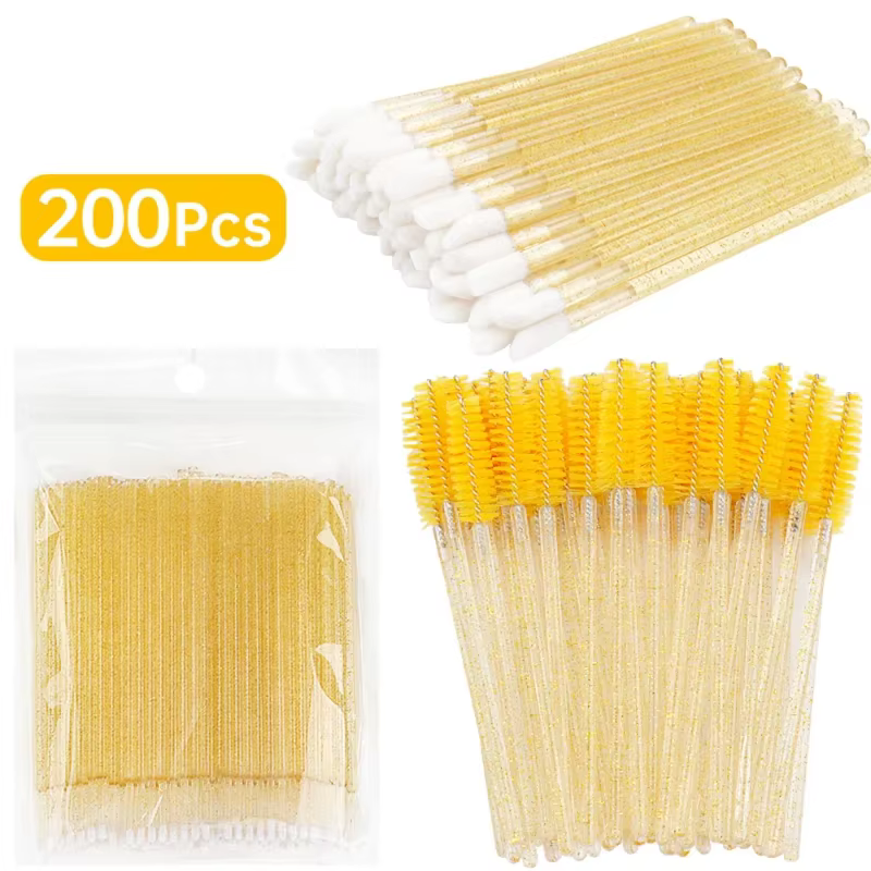 Lot de 200 brosses à cils en coton vepline, outil spécial pour le retrait des extensions