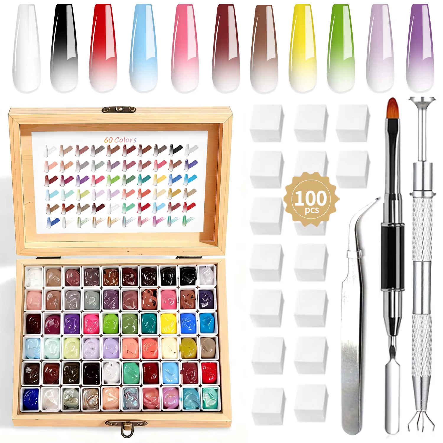 Mini Gel de Peinture pour Ongles à 60 Grilles Effet Dégradé, Vernis à Ongles pour Salon de Manucure,