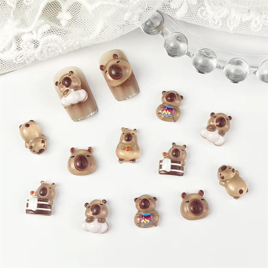 Breloque pour ongles en résine, 20 pièces, mignon, Porpoise d'eau, Cabochon Kawaii pour décorations 
